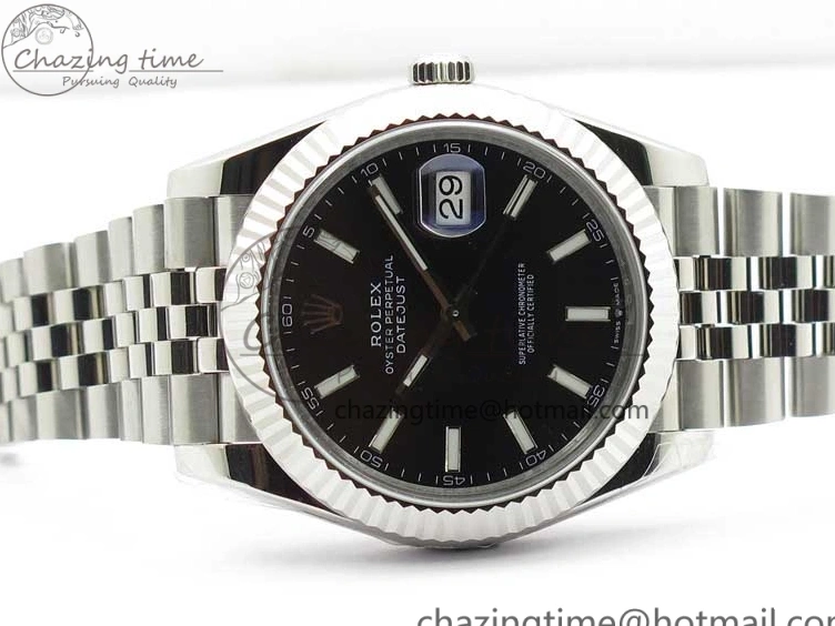 1:1 Bracelet 126334 DateJust Markers 41MM Jubilee SS VRF Black Dial Best on A3235 SS Edition Stick 904L 0729